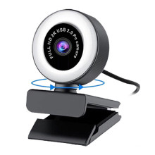 Câmera web de streaming online 1080P 4K Ring Light Webcam para PC, laptop, USB, vídeo chat